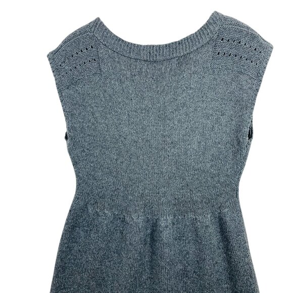 knit sleeveless v-neck grey knit dress sweater Zara knit size large - Picture 12 of 16
